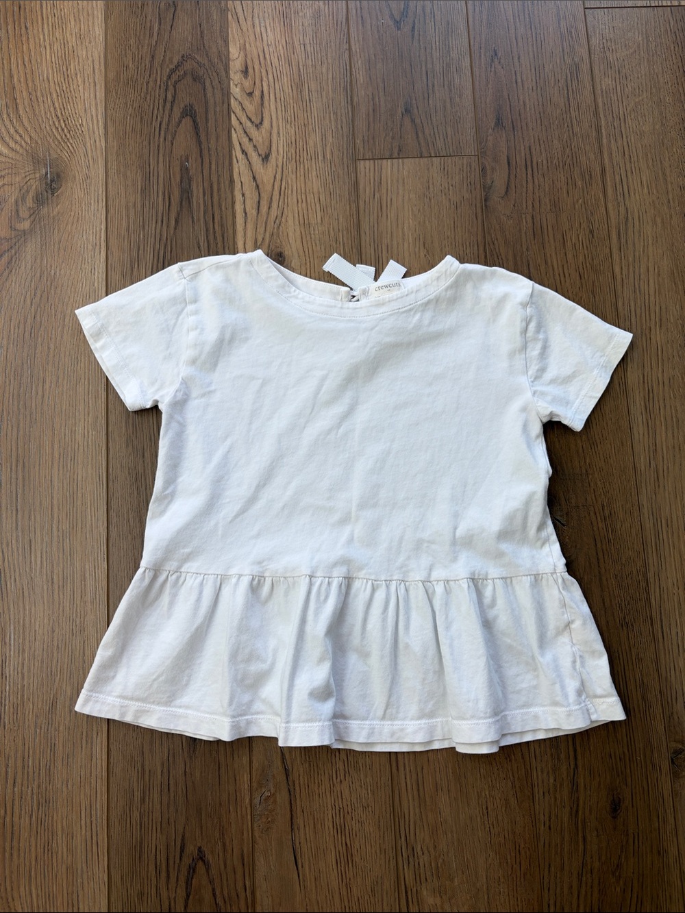 Crewcuts | White Peplum Short Sleeve Tee